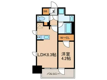 エステムコート京都ステーションII(1LDK/7階)の間取り写真