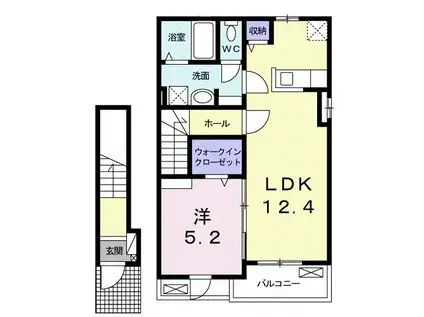 カームリーX(1LDK/2階)の間取り写真