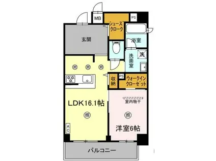 みらいビル(1LDK/4階)の間取り写真