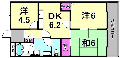 メゾン兵庫(3DK/2階)の間取り写真