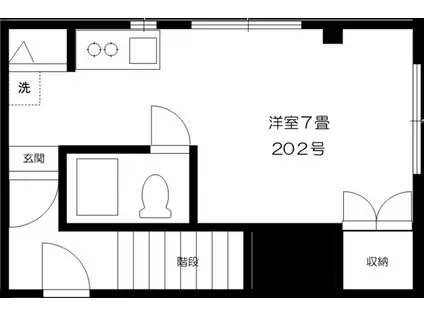 コーポカトレア(ワンルーム/2階)の間取り写真