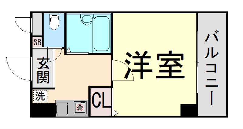 ヴィラセゾン甲南(1K/3階)の間取り写真