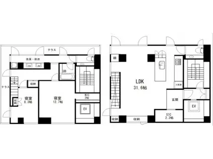 ARROWS イースト(2LDK/3階)の間取り写真