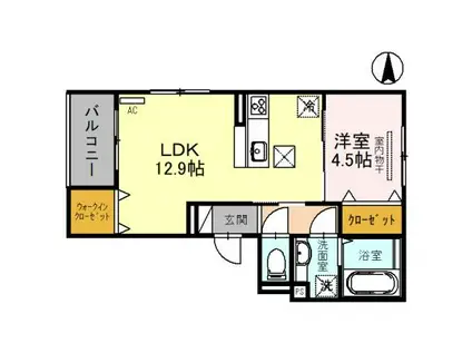 T´Sコート水明(1LDK/2階)の間取り写真