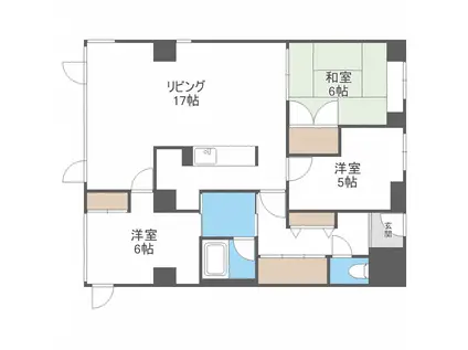 サンシティ札幌(3LDK/2階)の間取り写真