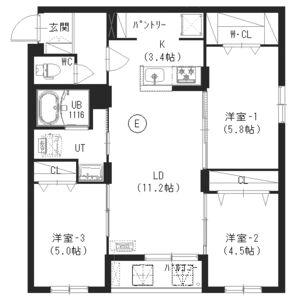 インフィニティN22E1(3LDK/2階)の間取り写真
