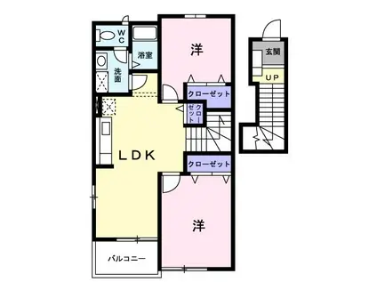 スイート・ヒルズ(2LDK/2階)の間取り写真