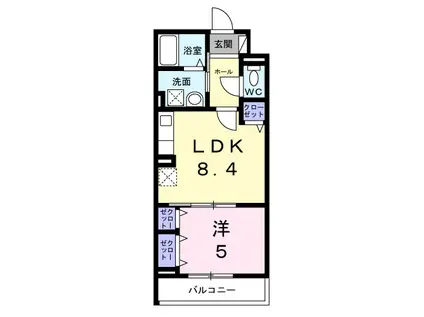 神崎町アパート(1LDK/3階)の間取り写真