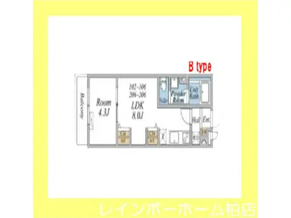 リブリ・南柏II(1LDK/1階)の間取り写真