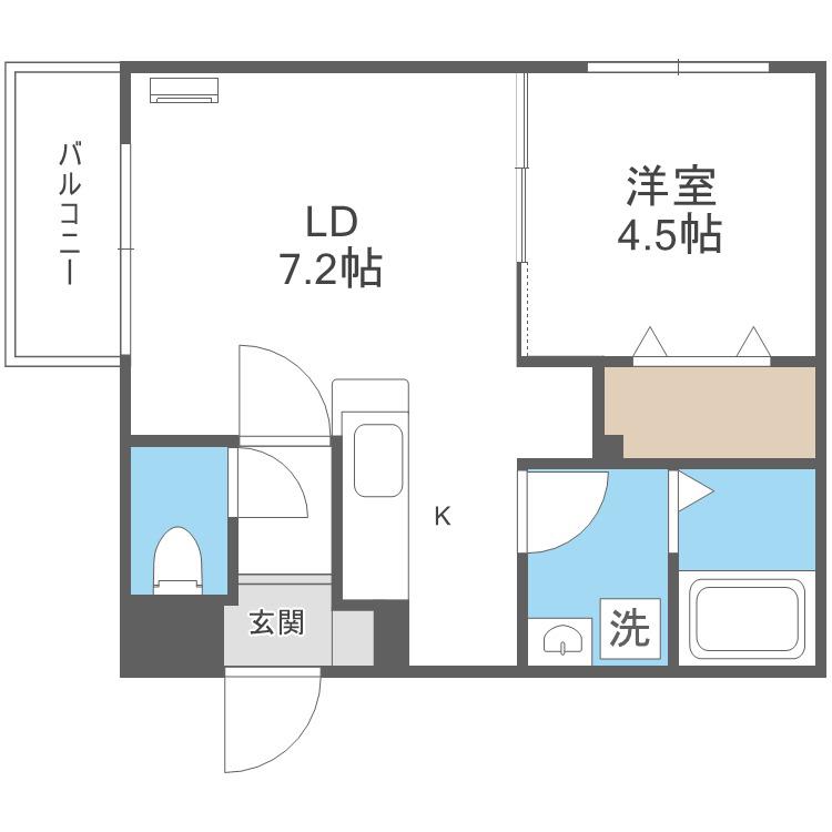 JEEK BLAU MOTOMACHI(1LDK/4階)の間取り写真