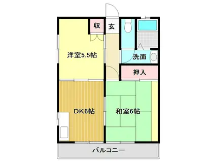 ハイツ京島1(2DK/3階)の間取り写真