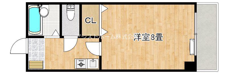 リュミエール宿院(1K/3階)の間取り写真