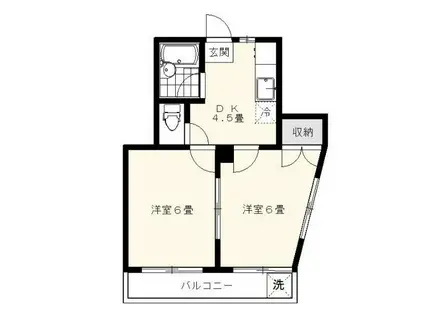 メゾン大森北3(2DK/3階)の間取り写真