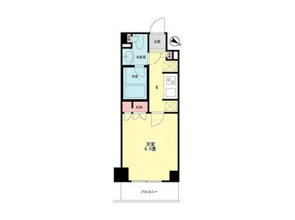 コスモリード目黒学芸大学イースト(1K/3階)の間取り写真