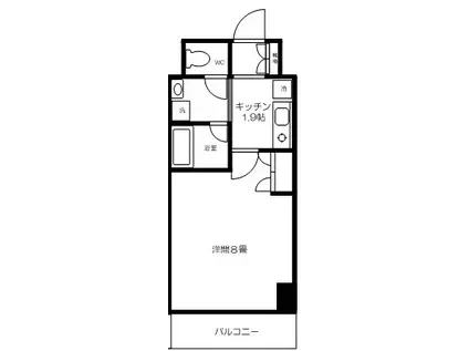ヴィルフランシェ(1K/5階)の間取り写真