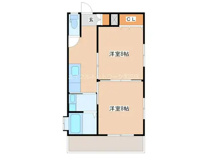 エトワール金峰(2DK/1階)の間取り写真