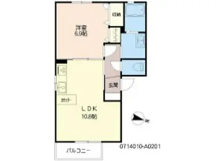 エレガントキャッスルメロディー(1LDK/2階)の間取り写真