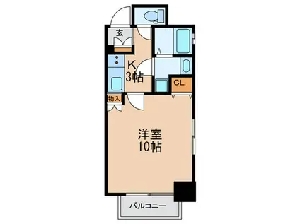 アクティ北浜(1K/8階)の間取り写真