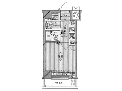 ルーブル新宿水道町(1K/4階)の間取り写真