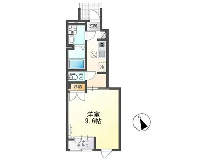 ソラティオ(1K/1階)の間取り写真