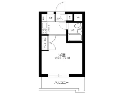 スカイコート新宿第5(1K/2階)の間取り写真