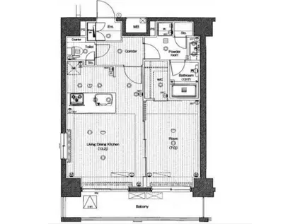 PREMIUM CUBE 三田プレミアムキューブ三田(1LDK/11階)の間取り写真