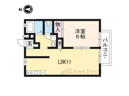 シェモア鷺森(1LDK/2階)の間取り写真