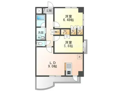 アルセトキワ(1LDK/6階)の間取り写真