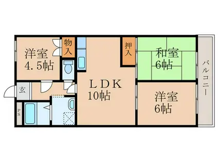 エクセレント林(3LDK/2階)の間取り写真