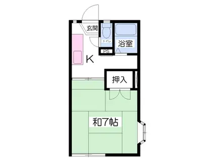 アーバンハウス(1K/1階)の間取り写真