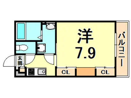 リブリ・門戸厄神(1K/2階)の間取り写真