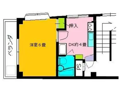 ジェネシス青山(1K/3階)の間取り写真