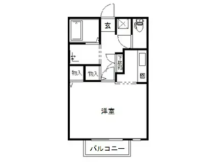 グリーンウィンズ(1K/2階)の間取り写真
