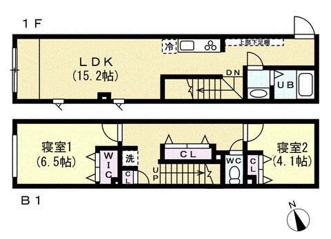 エフティヒア西品川(2LDK/B1階)の間取り写真