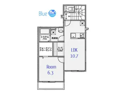 ミル・ソレイユ大船(1LDK/1階)の間取り写真
