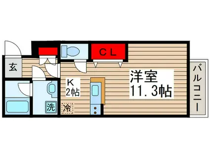 LIBLISSウラカシワ(1K/3階)の間取り写真