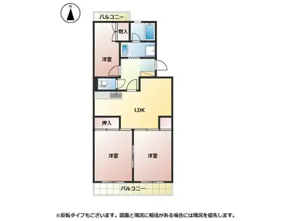 ルミエール・ハイツB(3LDK/2階)の間取り写真