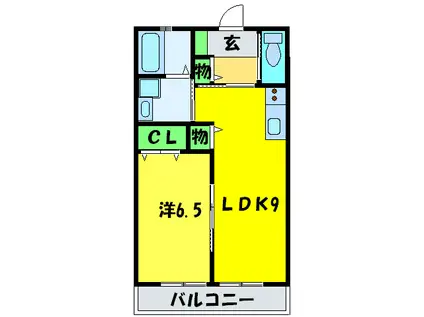 メゾンクローバー(1LDK/1階)の間取り写真