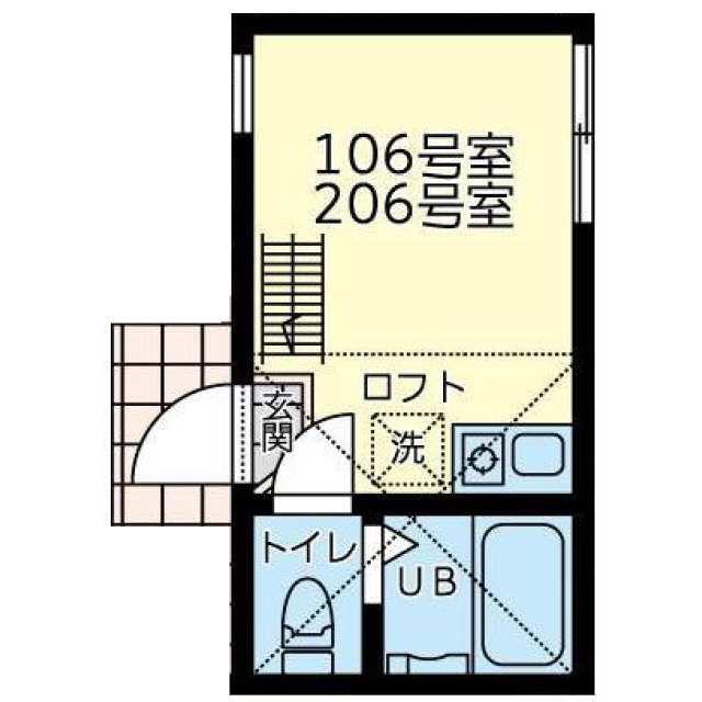 ユナイトファーストブランチ金沢(ワンルーム/2階)の間取り写真