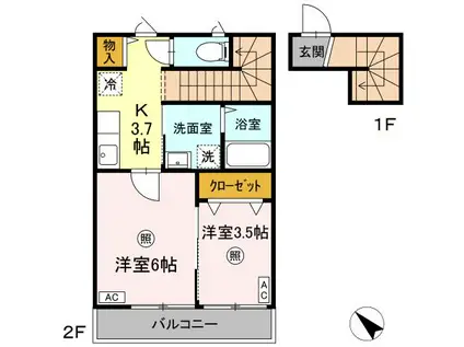 アクシィブVII(2K/2階)の間取り写真
