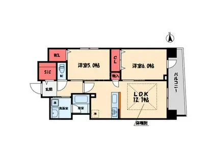 IBC RESIDENCE ウエスト(2LDK/10階)の間取り写真