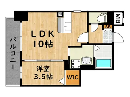 サーレ薬院(1LDK/2階)の間取り写真