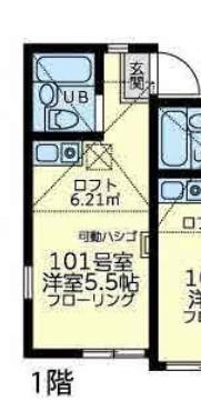 ユナイト阪東橋シドニーの杜(ワンルーム/1階)の間取り写真