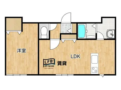 ヴァンベール吉敷(1LDK/1階)の間取り写真