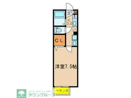 CAPRICE(1K/2階)の間取り写真