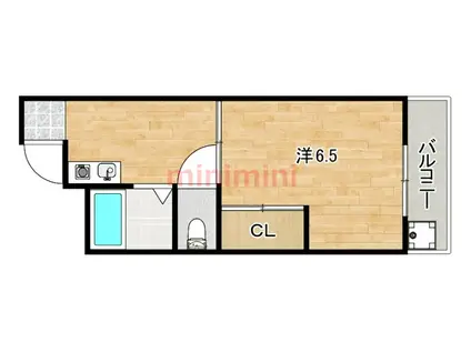 パレス花水木(1DK/3階)の間取り写真