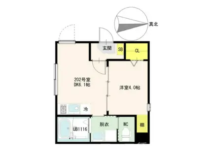 アーバンネクサス北千住(1DK/2階)の間取り写真