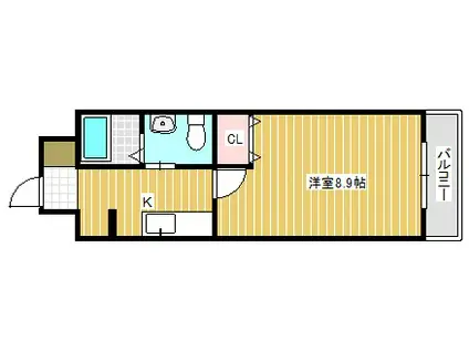 LAPUTAII(1K/2階)の間取り写真