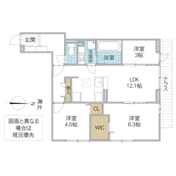 D-KUUTIO(3LDK/1階)の間取り写真
