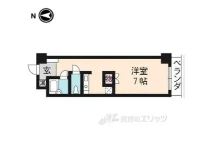 KINDⅢ 北館(1K/4階)の間取り写真